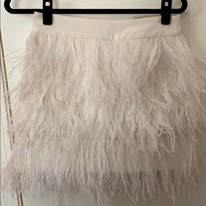 Club Monaco White Feathered Skirt